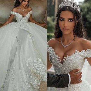 Mermaid The Shoulder Wedding Dresses Off Glamorous Designer Lace Applicants Backless Tulle Court Custom Made Plus Size Bridal Gown Vestidos De Novia