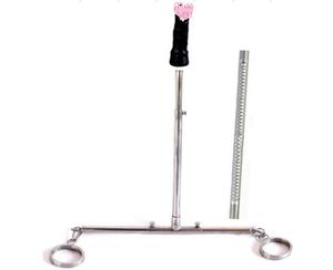 Top Metal Metal Aço inoxidável Concanagem Restrições Stand com plugue anal Punto de tornozelo de tornozelo Fetiche escravo Torture Dispositer Spread Frame4733780