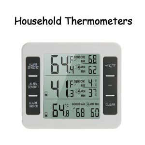 Gauges Electronic Refrigerator Freezer Thermometer Temperature Measuring Device Indoor Outdoor Household Remote Sensor LCD Temp Meter