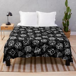 Blankets D20 Dice Set Pattern (White) Throw Blanket Decorative Sofas For Bed