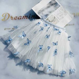 Tutu Dress Girls Dantel Etekler Tutus Yaz Prenses Kız Dans Etek Kelebek Tül Etek Partisi Prenses Dans Tutu Çocuklar Giysileri D240507