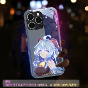 Avvolgendo il gioco del gioco del venditore hot Design Custodia per telefono LED per iPhone 15 14 13 12 Pro Max 6 7 8 Plus XR Call LED LED LED UP Glass Cover