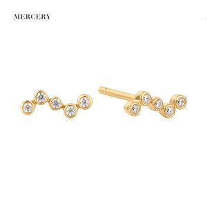 Mercery Summer Jewelry 2023 Natural Diamond Earringユニークなデザイン14K女性用のソリッドゴールドスタッド