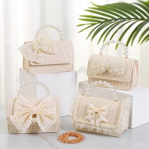 Simple Bowknot Straw Bag Messenger Portable Dual-purpose Holiday Po Versatile Ladies Bag Fashion Summer Bag Sac En Paille 240506