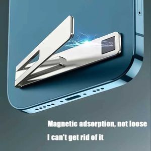 Mobiltelefonfästen innehavare ultratunna magnetiska hopfällbara mobiltelefonhållare konsol legeringslegering Desktop mobiltelefon står universellt telefonstöd
