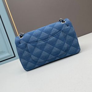 Chanei Luxurys Designer Bags Classic Series Importante Diamond Lattice Dandong Denim Fabric 3 D Tecnologia Hardware Fino Silver Pressed Word