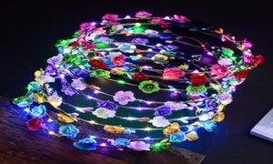 Dekoratif Çiçek Çelenkleri Festival Parti Malzemeleri Ev Bahçesi Led Glow Taç Baş Bantları Hafif Çılgın Çiçek Saç Çelenk Çelenk Çarşamba 5084003