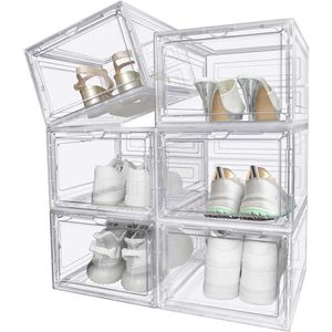 Scatole da stoccaggio bin Box da scarpe impilabile - Horsthing Sports Storage in plastica con coperchio Q240506