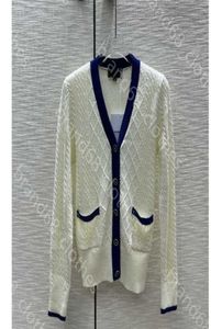 Designer feminino malha de lã de lã de manga longa Cardigan suéter outono inverno v pesco