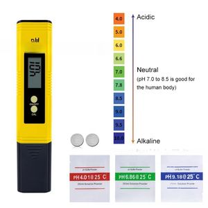 Hohe Genauigkeit 0.01 LCD Digital pH-Messgerät für Wasserfutteraquariumpool Hydroponik Tasche Größe PH Tester großer LCD 0-14 PH PH