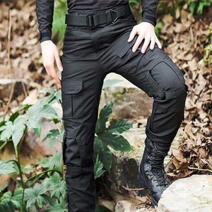 Men's Pants Professional tactical military camouflage cargo pants mens flip up anti pilling SWAT combat suit breathable casual pantsL2405