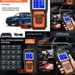 New KONNWEI Kw480 Obd2 Scanner For Cars Obd 2 ABS Airbag SRS Oil REST Full Systems Diagnostic Tool Battery Match E38 E46