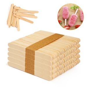 Narzędzia 50/100pcs lody popsicle patyki drewniane patyki lody łyżka ręka rzemiosła sztuka lody lolly ciasto narzędzia