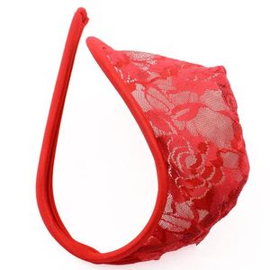 Sexy mass c string tanga renda veja embora uma bolsa de roupas íntimas ultrafinas