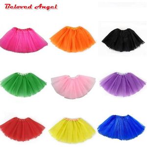 Tutu klänning baby flickor tutu kjolar barn elastisk midja pettiskirt tjej prinsessan tyll kjol 14 färger minikjolar barn kläder 0-8 år D240507