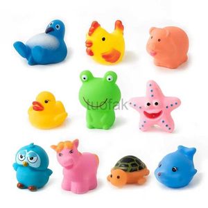 Bath Toys 1/10 PCs/set bebê Bebê animais Bath Toy Swimming Toys Brinquedos de borracha macia Squeeze Sound Kids Wash Play Presente D240507