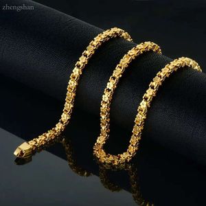 Chunky Golden Chain Necklace Eming 5mm Vintage Party Men Jewelry Box Chain, 14K Gula guldhalsband 1764
