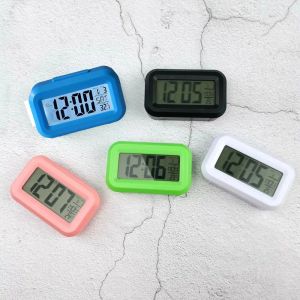 Часы мини -стол светодиоды цифровые электронные будильники разбудить студент -работник отдохнуть от немой для календаря температуры в спальне.