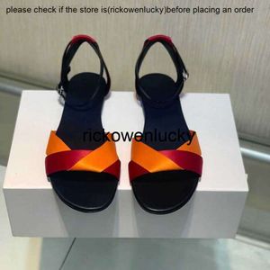 The Row the Row Summer Flat Sandals Damskie Miękkie, prawdziwe skórzane buty damskie Summer Low Obraz Buty mamy modne czerwone skórzane buty