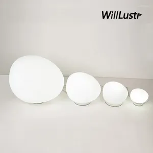 Table Lamps Frosted Glass Lamp Irregular Stonelike Decorative Desk Light El Restaurant Living Room Bedside Creative Modern Lighting