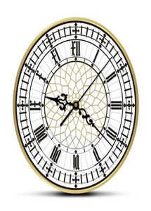 Big Ben Clock zeitgenössische moderne Wanduhr Retro stille Nicht -Ticking Wall Watch English Home Decor Großbritannien London Geschenk LJ201047491