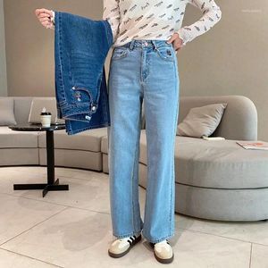 Women's Jeans Bear Embroidery Fashion Women Long Pockets High Waist Lady Pants Capris Clothes