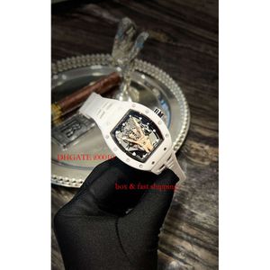 Begränsad Tourbillon Watches Watch Fullt Watch Transparent svänghjul Mens Skeleto Movem Superclone Designer RM66 Devils Mechanical Dial Watchba Edition 5483
