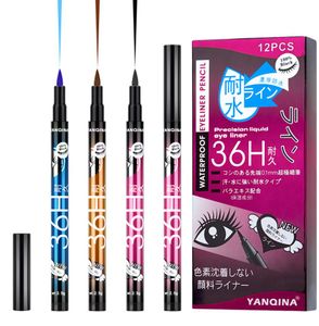 144PCS12Box Eyeliner Makeup Yanqina Waterproof Eyeliner Precision Liquid Eye Liner 36h 01mm Not Blooming Longlasting Easy Dry D4747907