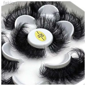 False Eyelashes 5 pairs of 25mm 3D mink eyelashes in bulk Russian rolled fluffy natural fake dramatic eyelash makeup tools wholesale d240508