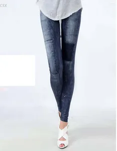 Women's Jeans MwOiiOwM 2024 Women Fashion Jeggings Stretch Skinny Leggings Leg Wear Pencil Pants Casual 30