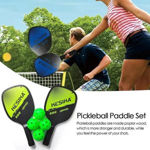Pickleball Paddles Set Non-Slip Rackets Honeycomb Core 4 Balls Portable Racquet Cover Carrying Bag Kit Män Kvinnor inomhus utomhus 240508