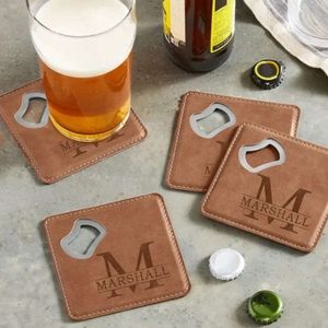 Leathers Presents Bottle Square Small Opener Beerfare Apri di birra Apri Nuova Groomsmen Dropshipping S