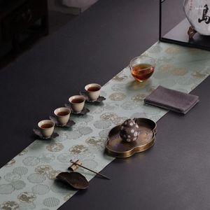 Tee Servietten Nicht-Schlupfmatte Chinesischer Zen-Tischläufer High-End-Tischdecke Streifenhandtuchtuch