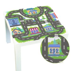 Aufkleber Kinder Fun Game City Verkehrstisch Aufkleber wasserdichtes Klebstoff -Tabletop -Cover Film für Kids Home Decor PVC Desktop Aufkleber