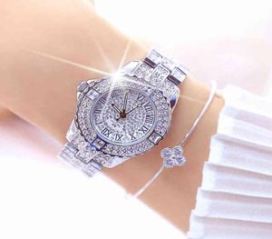2021 Модные часы для женщин роскошной бриллиантовой бренд Ladies White Bracelet Crystal Women039s Watch Watch Relogio feminino5506414