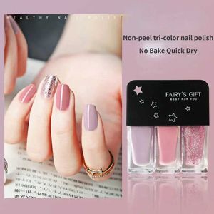 Nail Gel 3 in 1 Tri-color Polish No Bake Fast Drying Oily Non-peel Triplet Set Long Lasting Waterproof Q240507