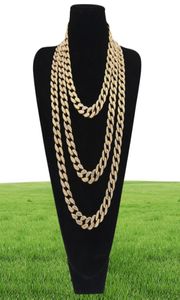 Hiphop bling modekedjor smycken mens guld silver miami halsband kubansk länk kedja diamant isad ut chian298h7887371