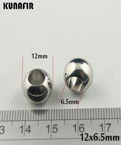 Diametro da 12 mm con fori da 65 mm liscio 316 litri perle in acciaio inossidabile Accessori per la collana bracciale gioielli parti fai -da -te 100pcs per lotto ZSP8177252