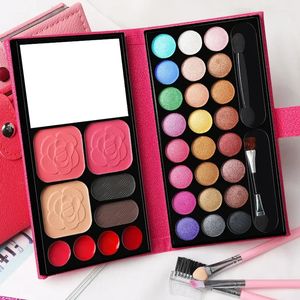 33 Colors Full of Set Cosmetics Wallet Style Eye Shadow Plate Set Student Beginner Stage Day Women Girl Blush and Powder Plate 240508