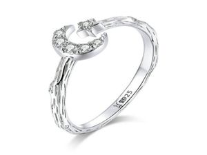 Fashion European Women 925 Sterling Silver Moon star Open Finger Ring Girls Gifts73337913562530