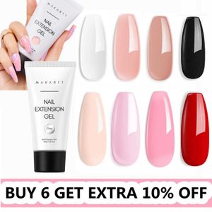 Gel de unhas Makartt Extensão de poli 30 ml / 50ml híbrido rosa rosa claro branco azul acrílico Trendy Art Design Manicure q240507