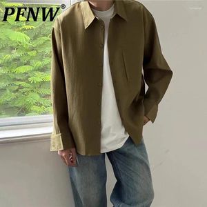 Camicie casual maschile pfnw pieghettate pieghettate a colori lunghe nicchia design di nicchia di alta qualità top maschi di cardigan 2024 primavera 28w2969