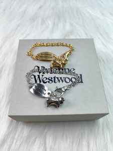 Designer Westwood Original Picture High Board Small Pearl Letter Bracelet