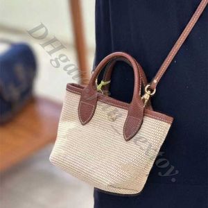 Retail Wholesale 95% Off Bun Handbag Bucket Dumpling Mini French Cross Shoulder Water Bamboo Basket Dragon Grass Inlaid Woven Women XW1R