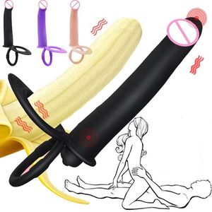 Andra hälsoskönhetsartiklar Dubbel penetration anal pärla penis dildos rumpa plugg vibrator s för kvinnor bdsm anal vagina prostata massager erotic shop y240503