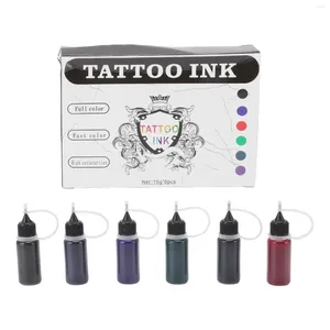 Tattoo Inks 1 Kit temporário de tinta Profissional Profissional de longa duração de acessórios de pintura corporal 6 cores moda