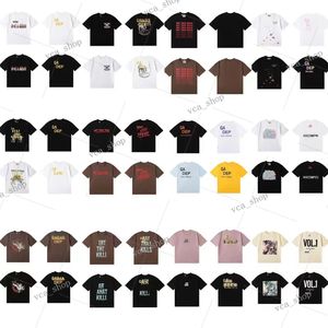 Tasarımcı Galleriesysy Erkek Tişörtleri Porsiyonlar Kadın Tshirts Grafik Tee El boyalı Ins Splash Mektubu Yuvarlak Boyun T-Shirts 688
