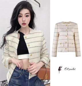 CEL2022 new womens striped tweed coat autumn and winter jacket coat plus size womens coat Mothers Day gift shirt Valentines Day bi8299902