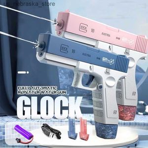Plack Play Water Fun Pistolet Electric Shoothing Full Automatic Outdoor Beach Summer For Kid Boy Girls Doross Q240408