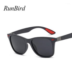 RunBird BRAND DESIGN Classic Polarized Sunglasses Men Women Driving Square Frame Sun Glasses Male Goggle UV400 Gafas De Sol 53291 255t